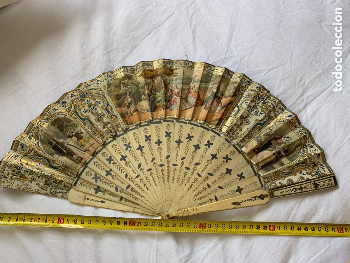 Antig&uuml;edades: Lote de 4 abanicos antiguos - Foto 16