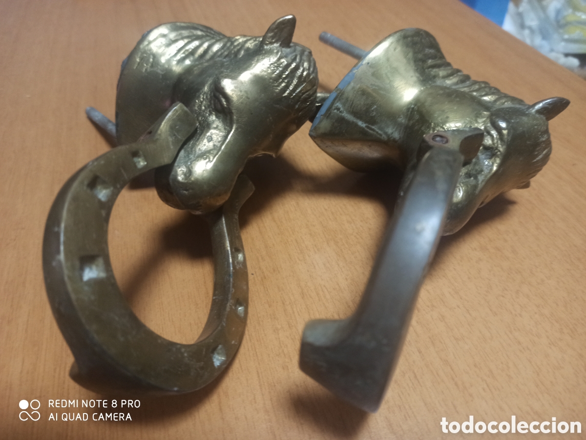 Antig&uuml;edades: Aldaba de bronce caballo - Foto 3