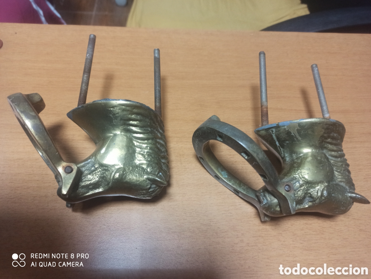 Antig&uuml;edades: Aldaba de bronce caballo - Foto 1