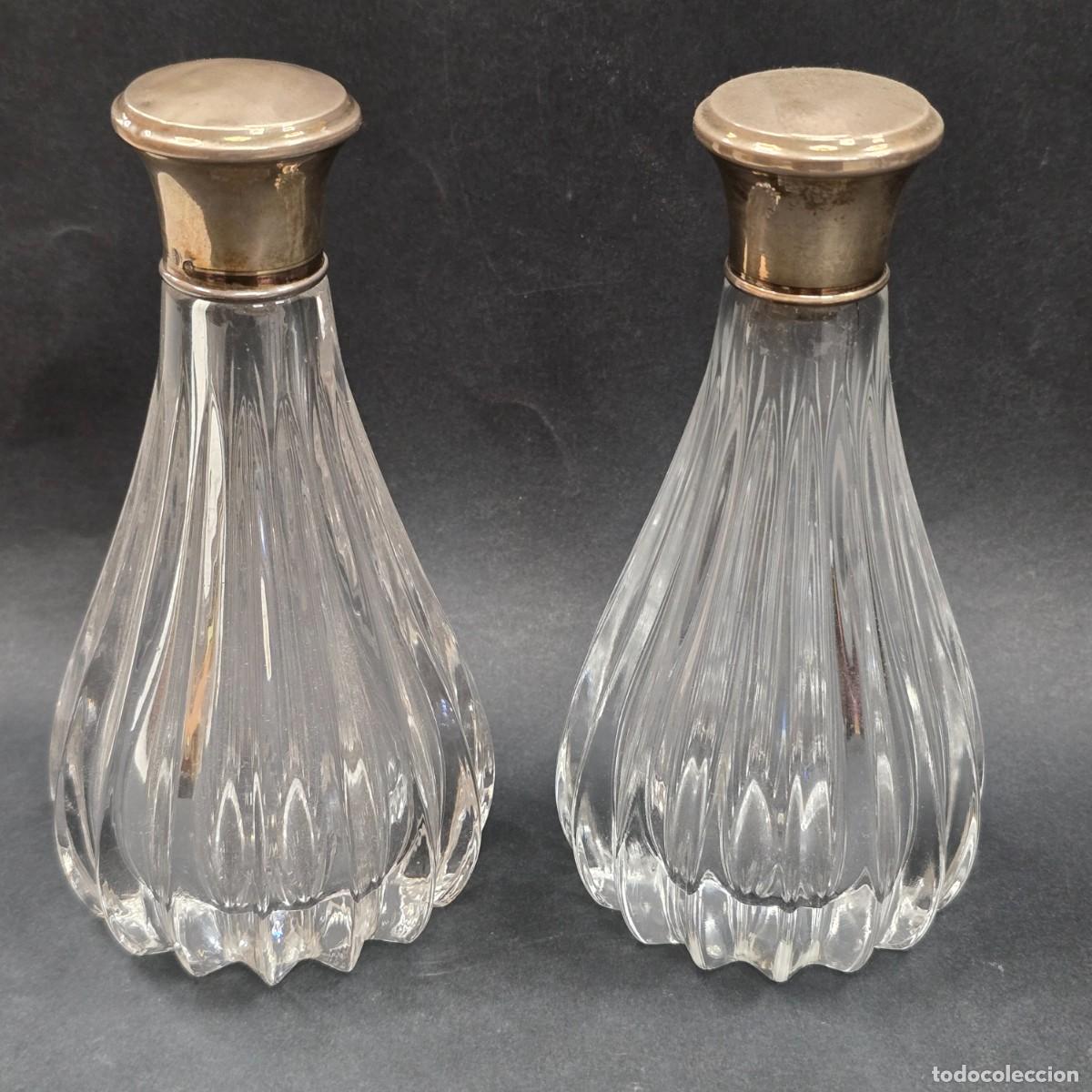 Antig&uuml;edades: Frascos de perfume de plata y cristal - Foto 1