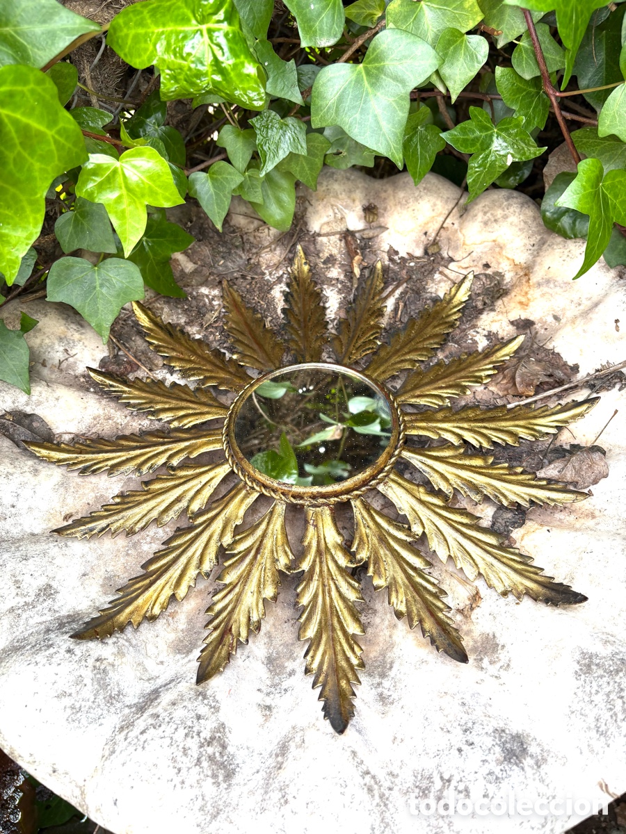Antig&uuml;edades: ESPEJO SOL DORADO METAL. - Foto 8