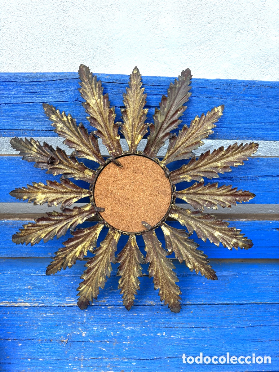 Antig&uuml;edades: ESPEJO SOL DORADO METAL. - Foto 13