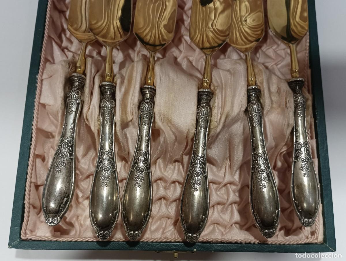 Antig&uuml;edades: CUCHARAS CON MANGO DE PLATA REPUJADA - Foto 2