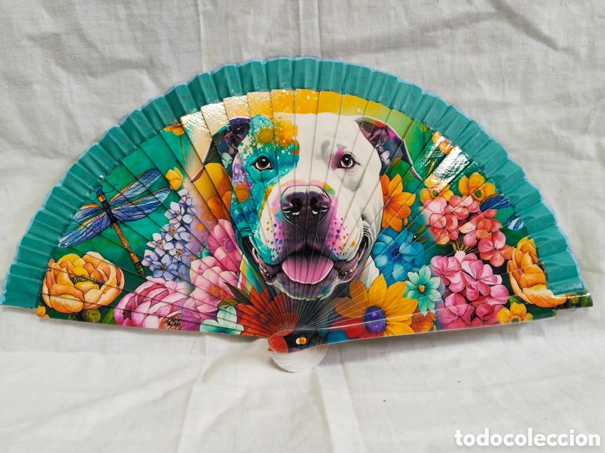 Antig&uuml;edades: Abanico de bolso - perrito - Foto 1