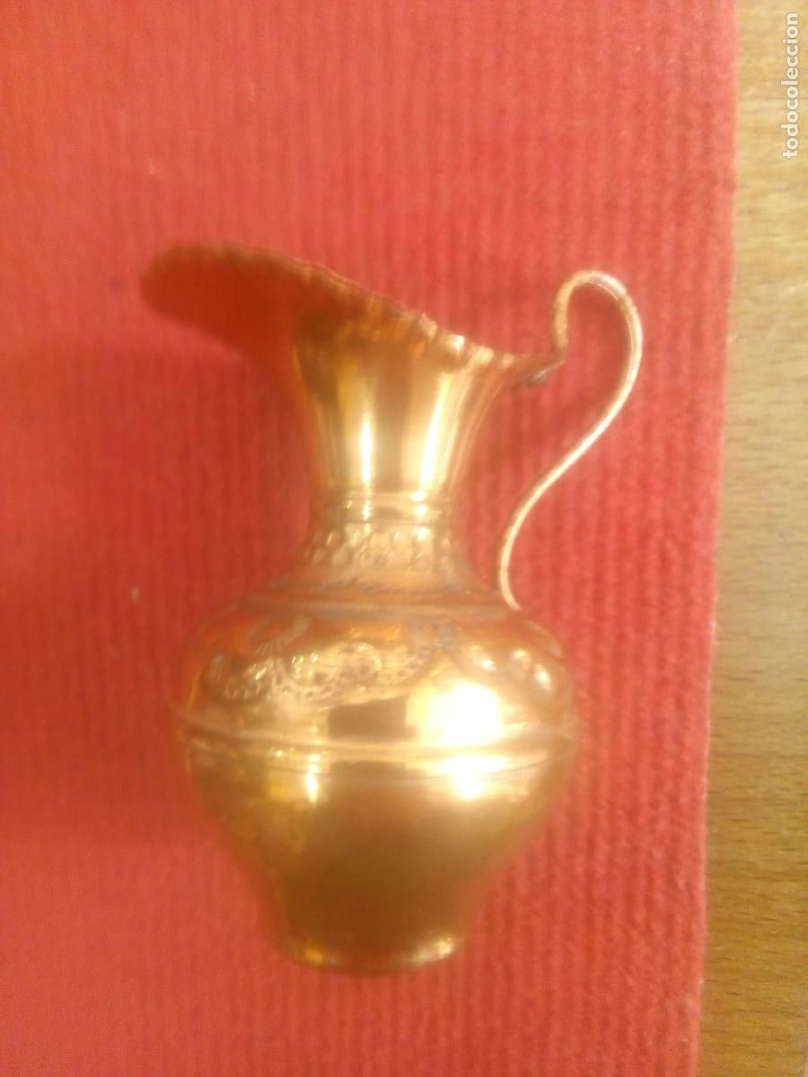 Antig&uuml;edades: JARRA CON ASA COBRE REPUJADO - Foto 1
