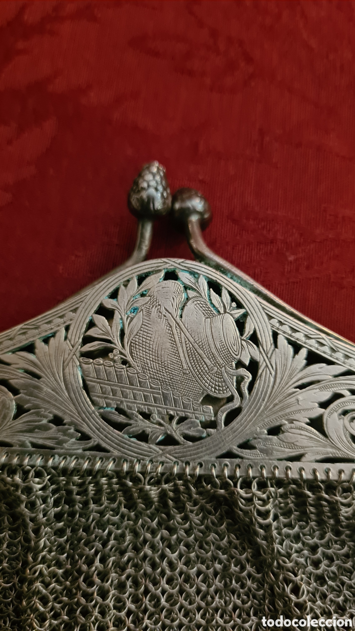 Antig&uuml;edades: Antiguo bolso de plata de maya de 1900 - Foto 5