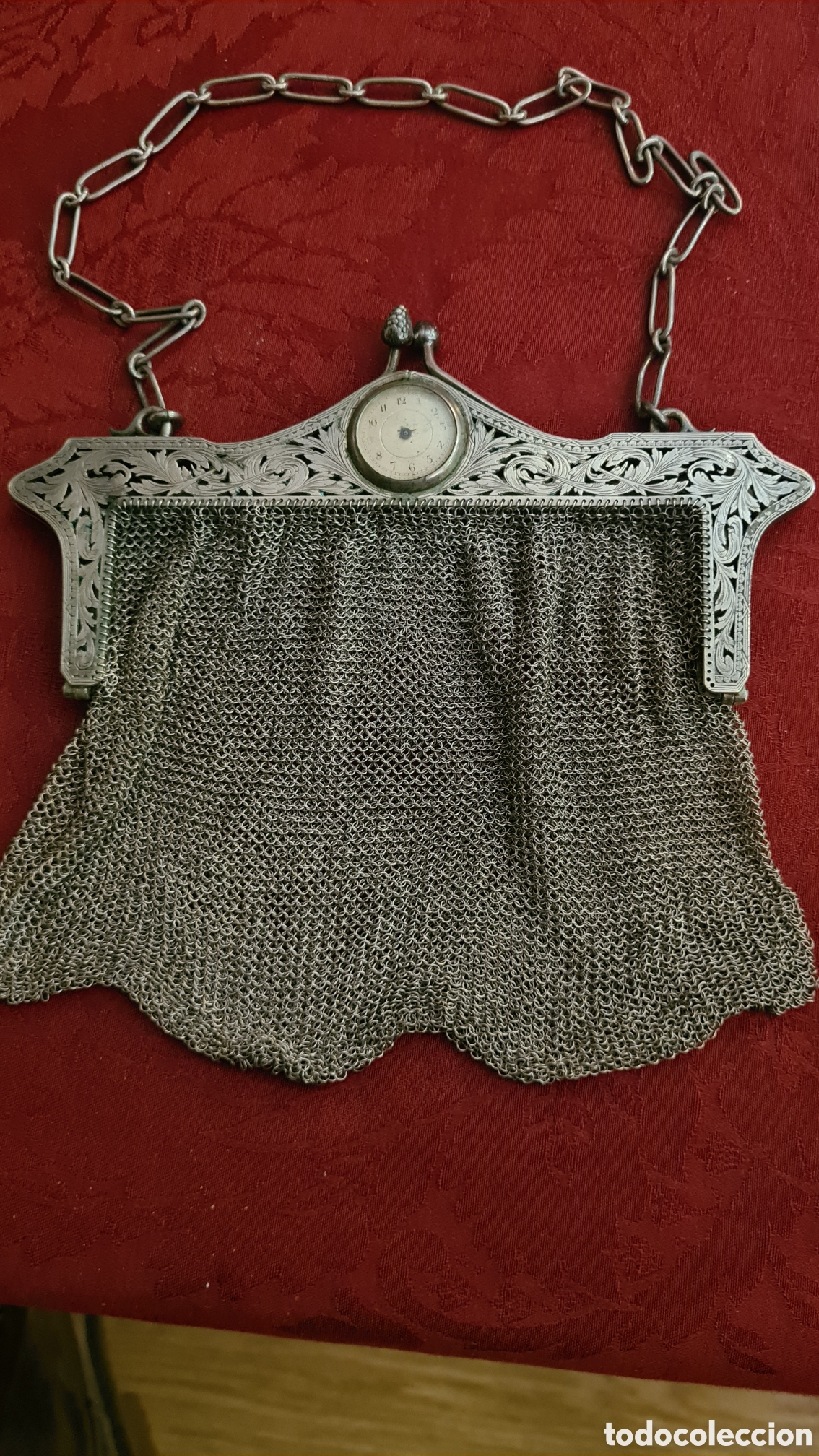 Antig&uuml;edades: Antiguo bolso de plata de maya de 1900 - Foto 1