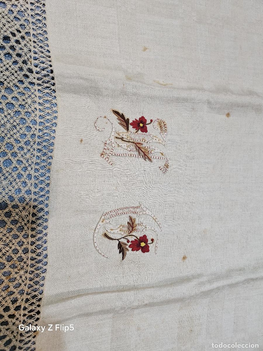 Antig&uuml;edades: ropa toalla antigua bordada - Foto 2