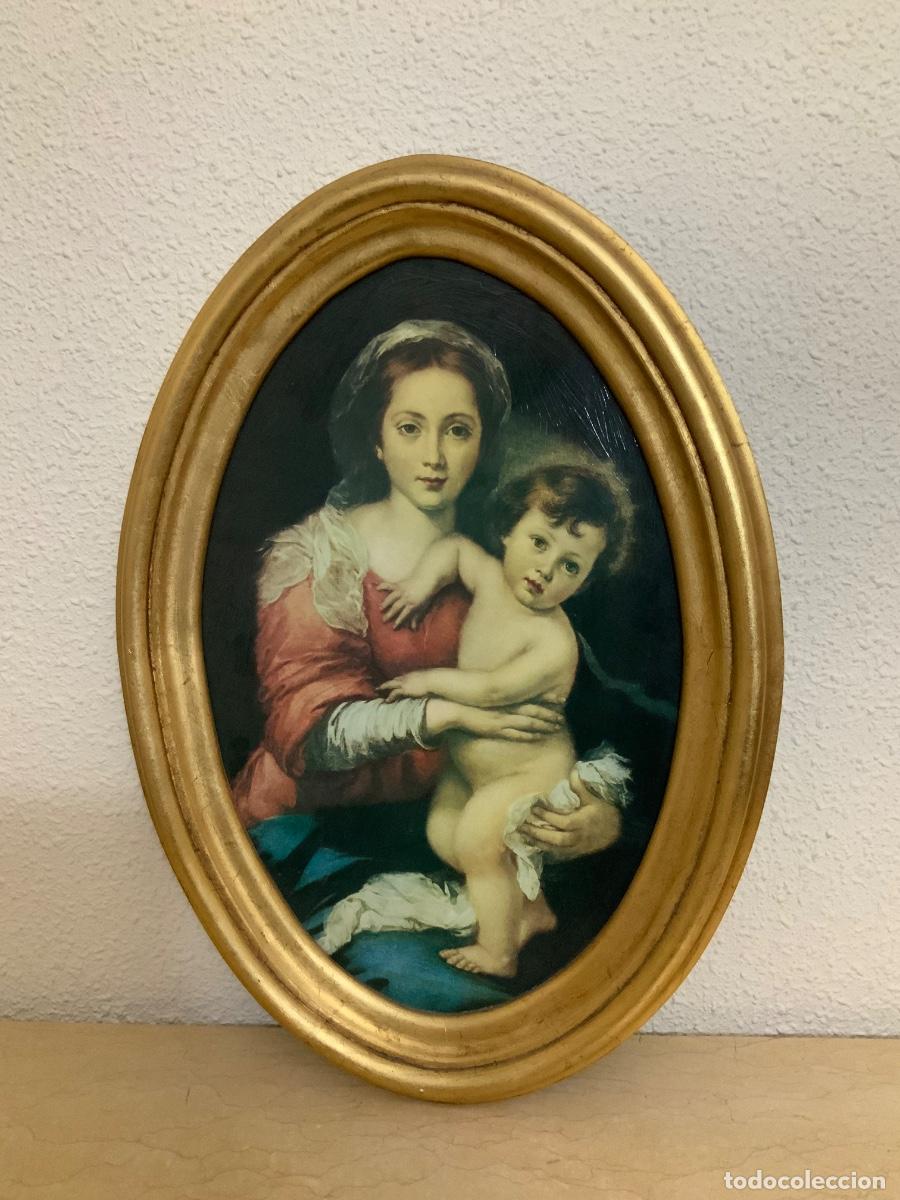 Antig&uuml;edades: Cuadro ovalado Virgen con el Ni&ntilde;o - Foto 2