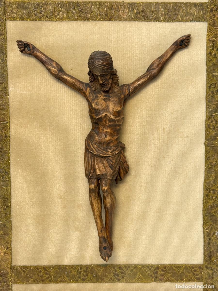 Antig&uuml;edades: TALLA DE CRISTO ENMARCADO - S. XIX - Foto 2