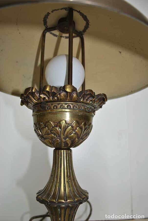 Antig&uuml;edades: L&Aacute;MPARA ANTIGUA DE MESA BRONCE Y LAT&Oacute;N - Foto 5