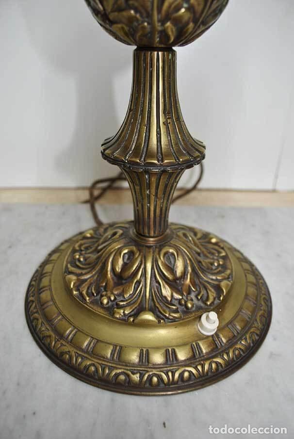 Antig&uuml;edades: L&Aacute;MPARA ANTIGUA DE MESA BRONCE Y LAT&Oacute;N - Foto 6