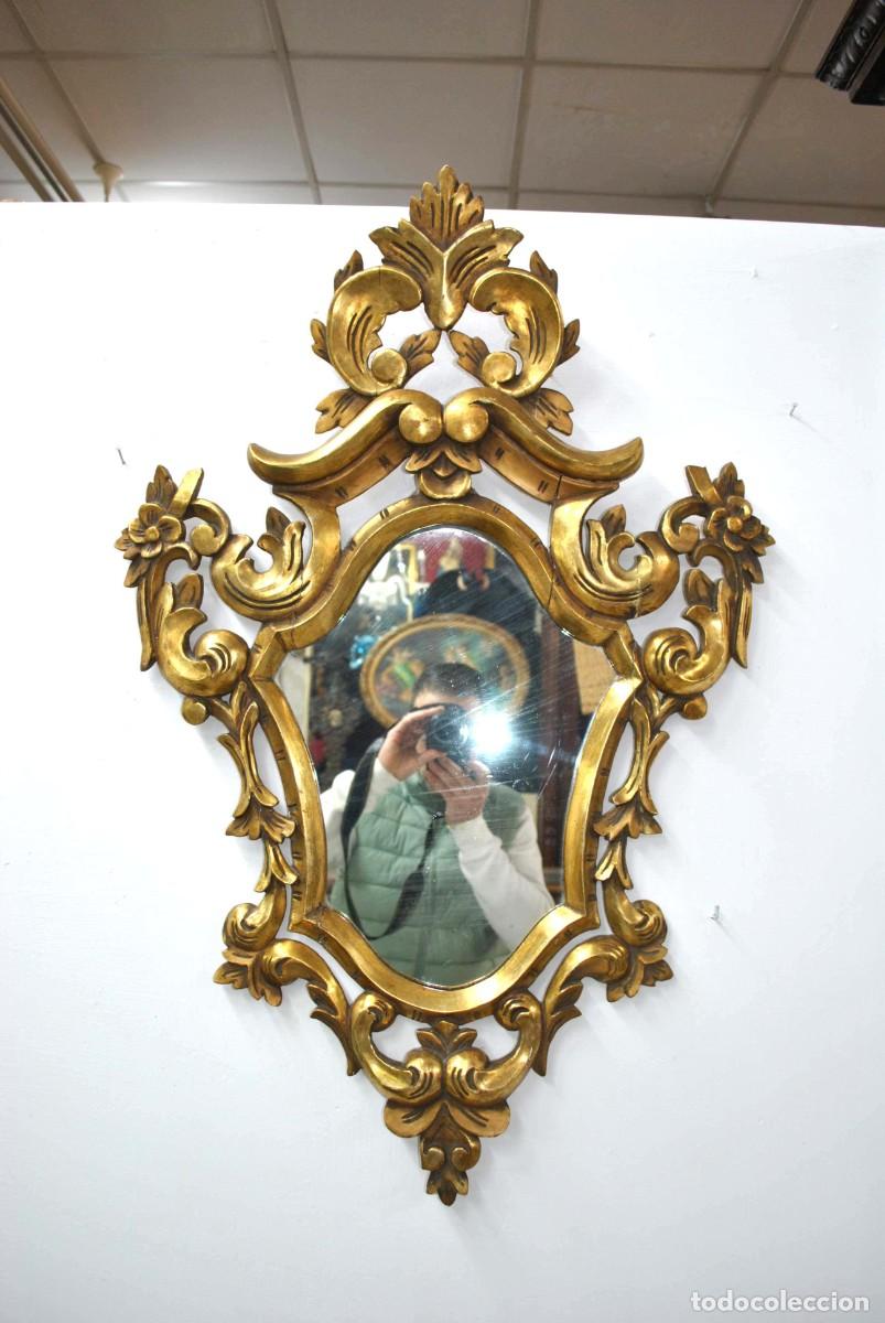 Antig&uuml;edades: ESPEJO TIPO CORNUCOPIA MADERA Y ORO - Foto 2