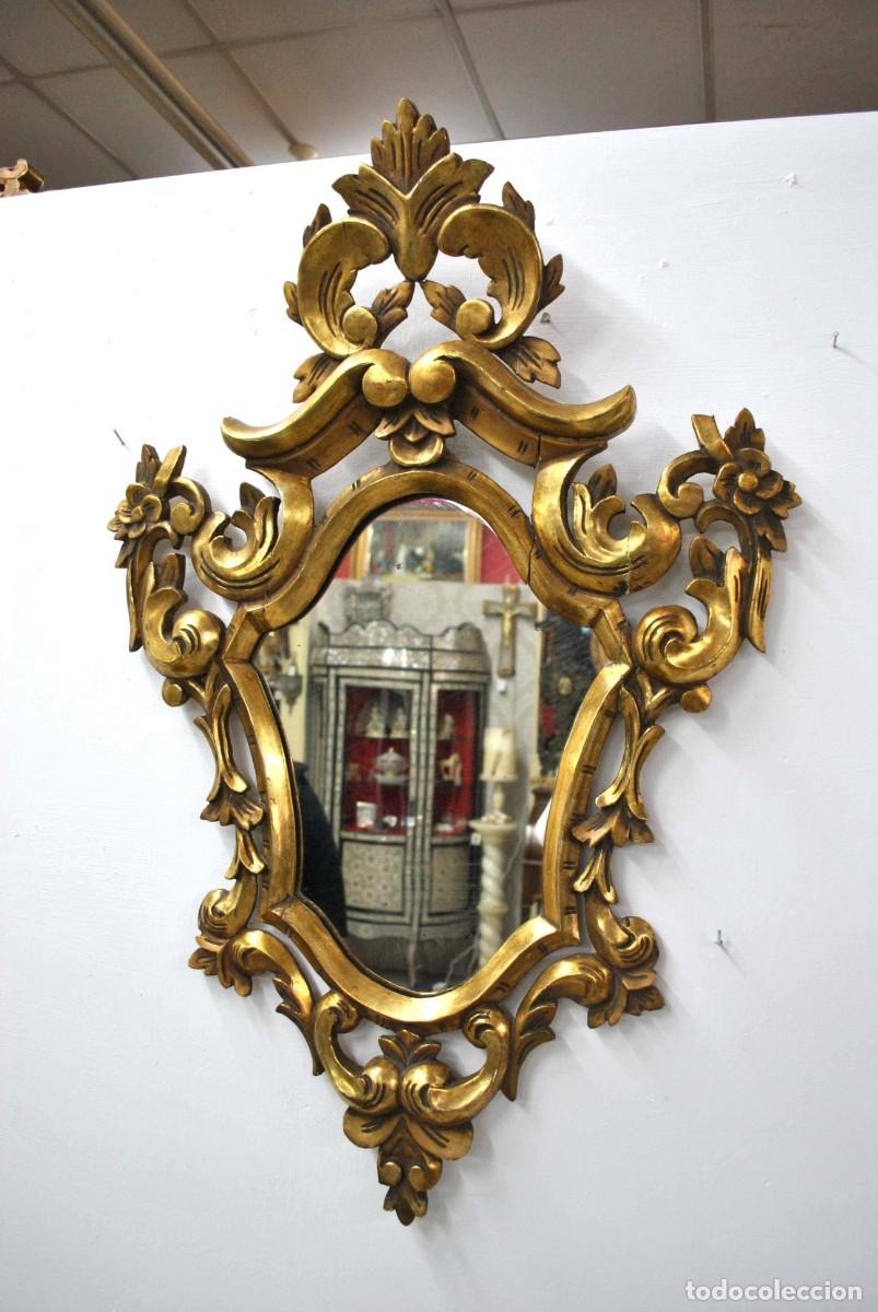 Antig&uuml;edades: ESPEJO TIPO CORNUCOPIA MADERA Y ORO - Foto 3