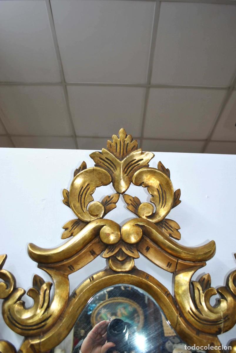 Antig&uuml;edades: ESPEJO TIPO CORNUCOPIA MADERA Y ORO - Foto 4