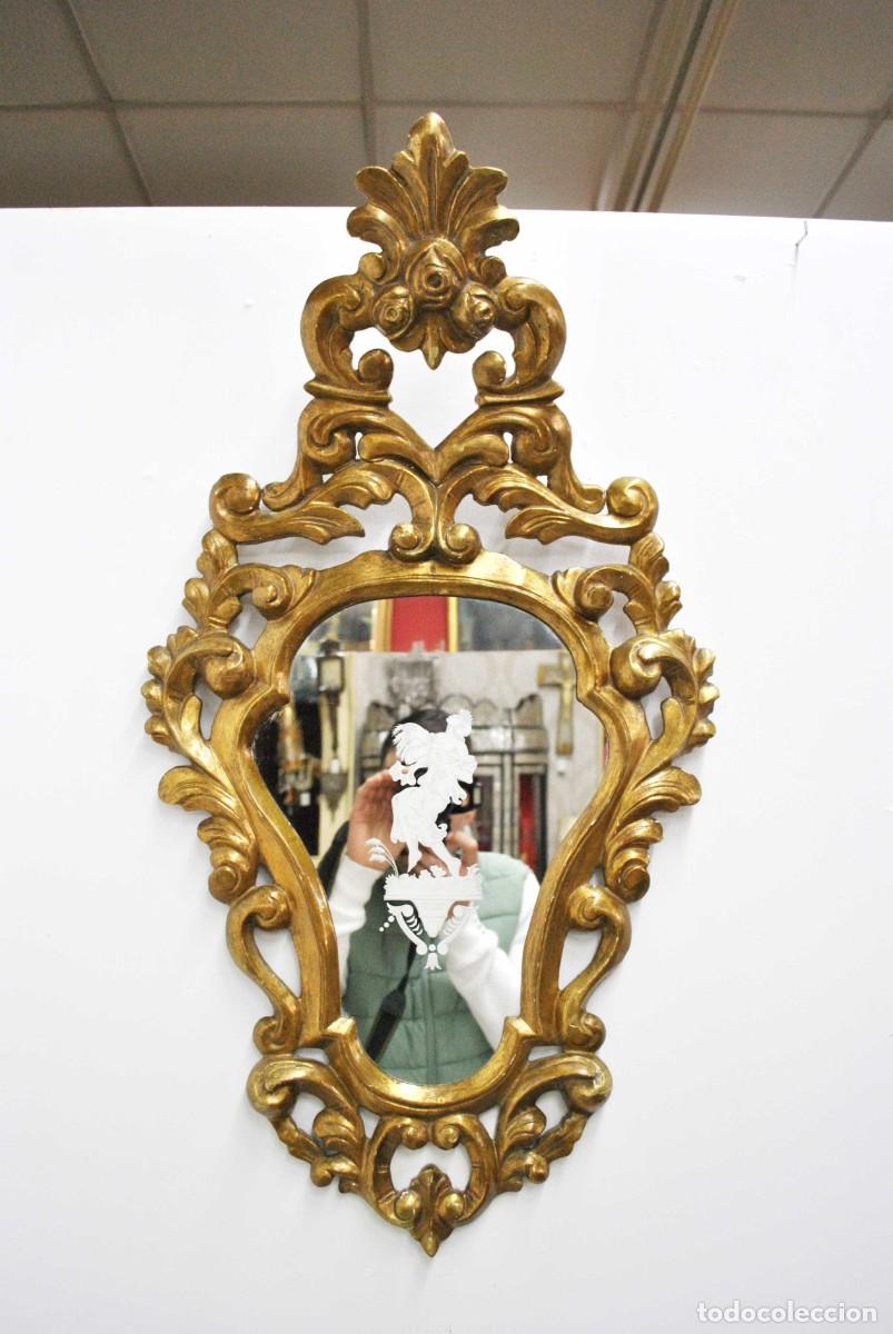 Antig&uuml;edades: ESPEJO CORNUCOPIA MADERA Y ORO - Foto 1