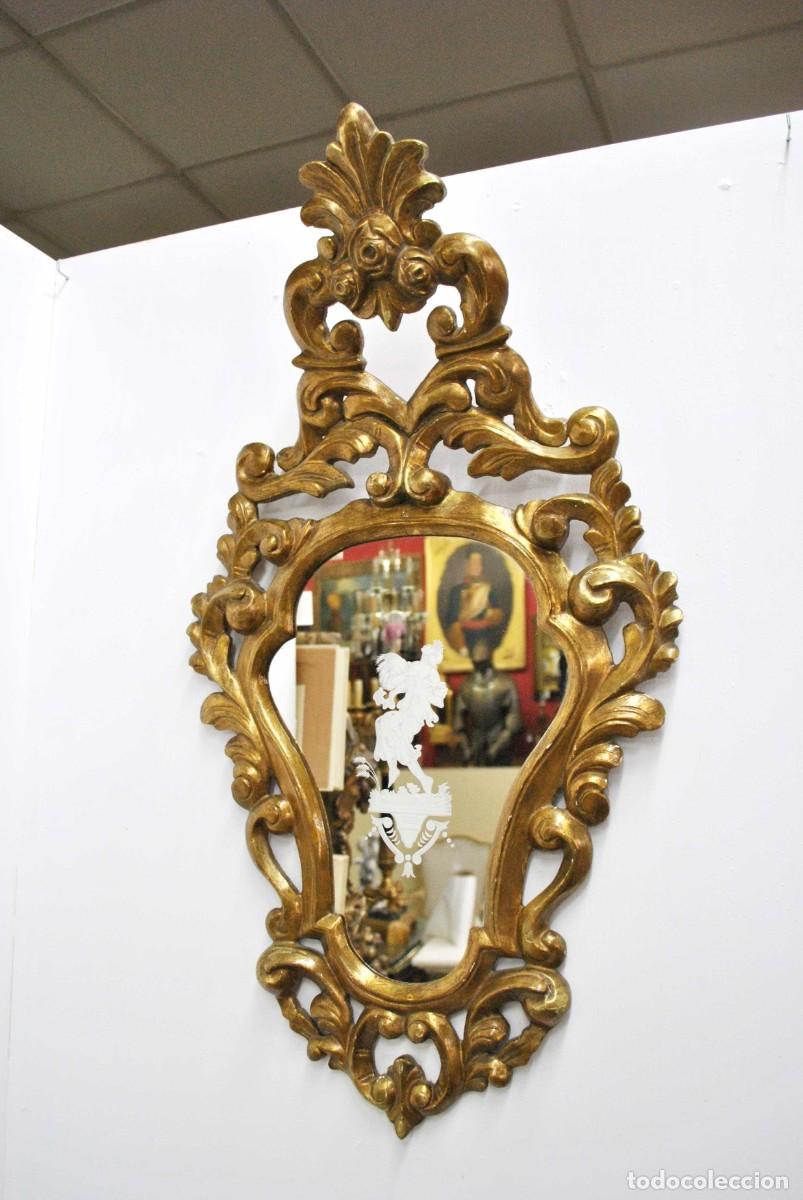 Antig&uuml;edades: ESPEJO CORNUCOPIA MADERA Y ORO - Foto 2