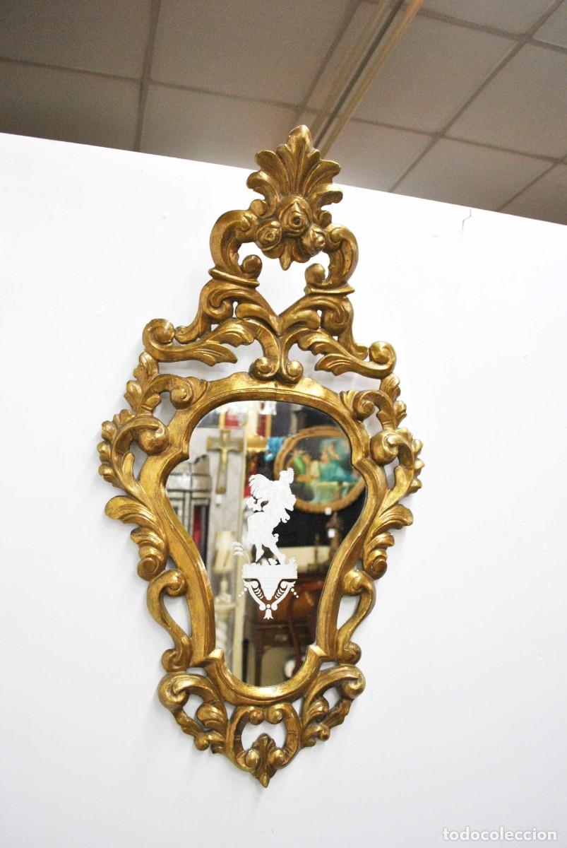Antig&uuml;edades: ESPEJO CORNUCOPIA MADERA Y ORO - Foto 3