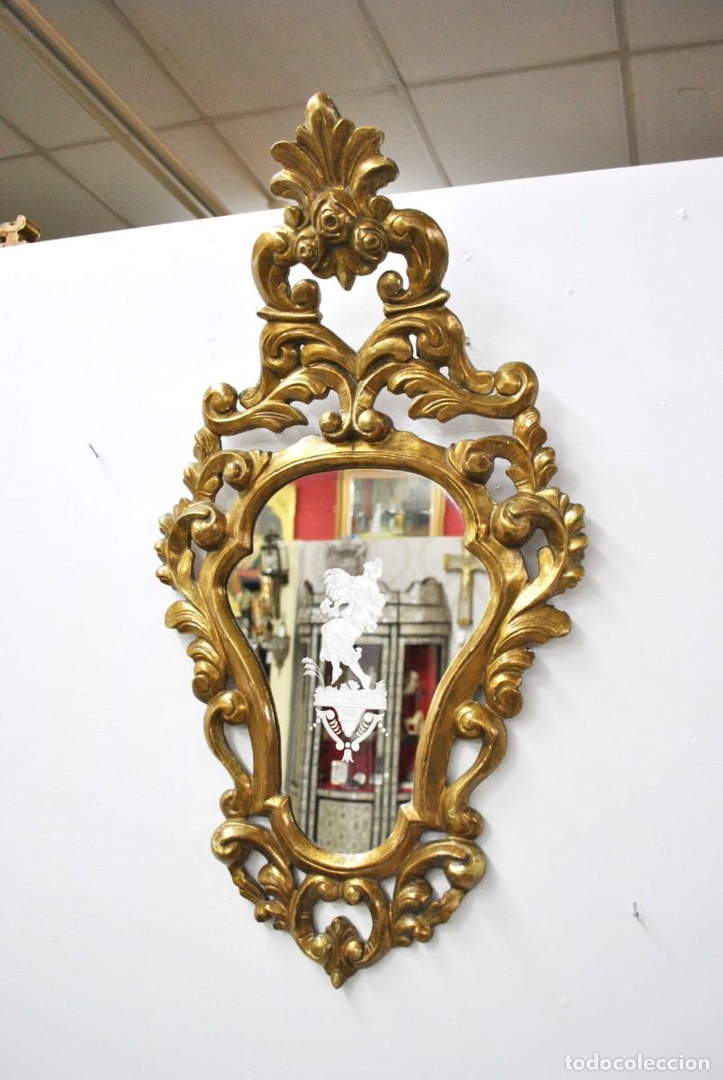 Antig&uuml;edades: ESPEJO CORNUCOPIA MADERA Y ORO - Foto 4
