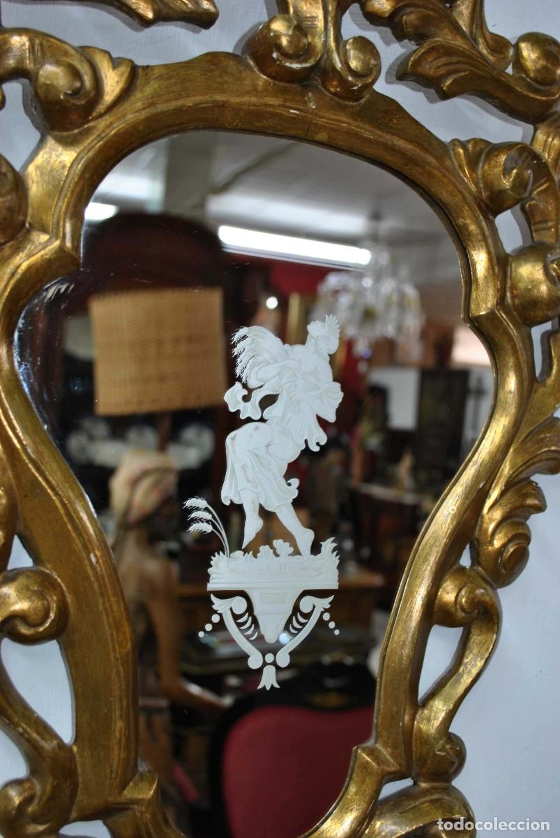 Antig&uuml;edades: ESPEJO CORNUCOPIA MADERA Y ORO - Foto 5