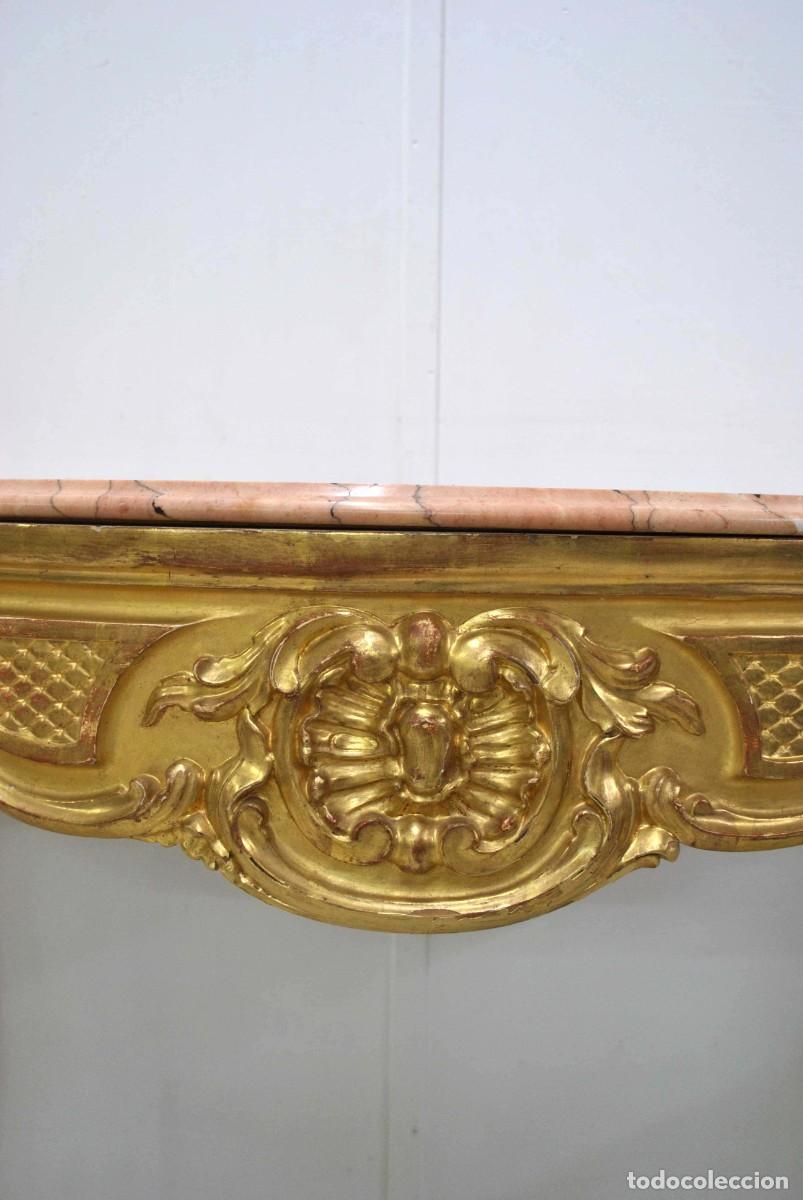 Antig&uuml;edades: RECIBIDOR O CONSOLA DORADA ESTILO LUIS XV - Foto 5