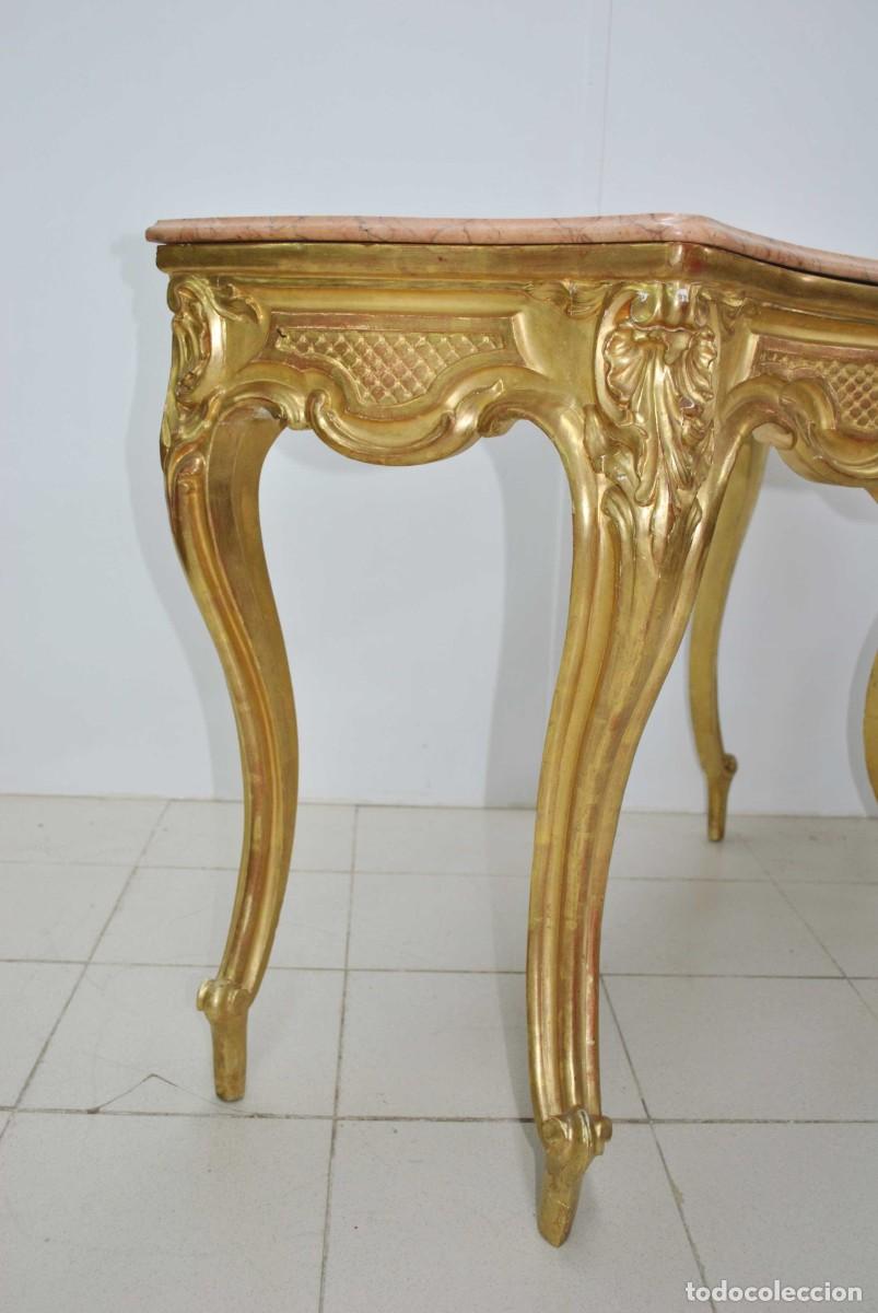 Antig&uuml;edades: RECIBIDOR O CONSOLA DORADA ESTILO LUIS XV - Foto 7