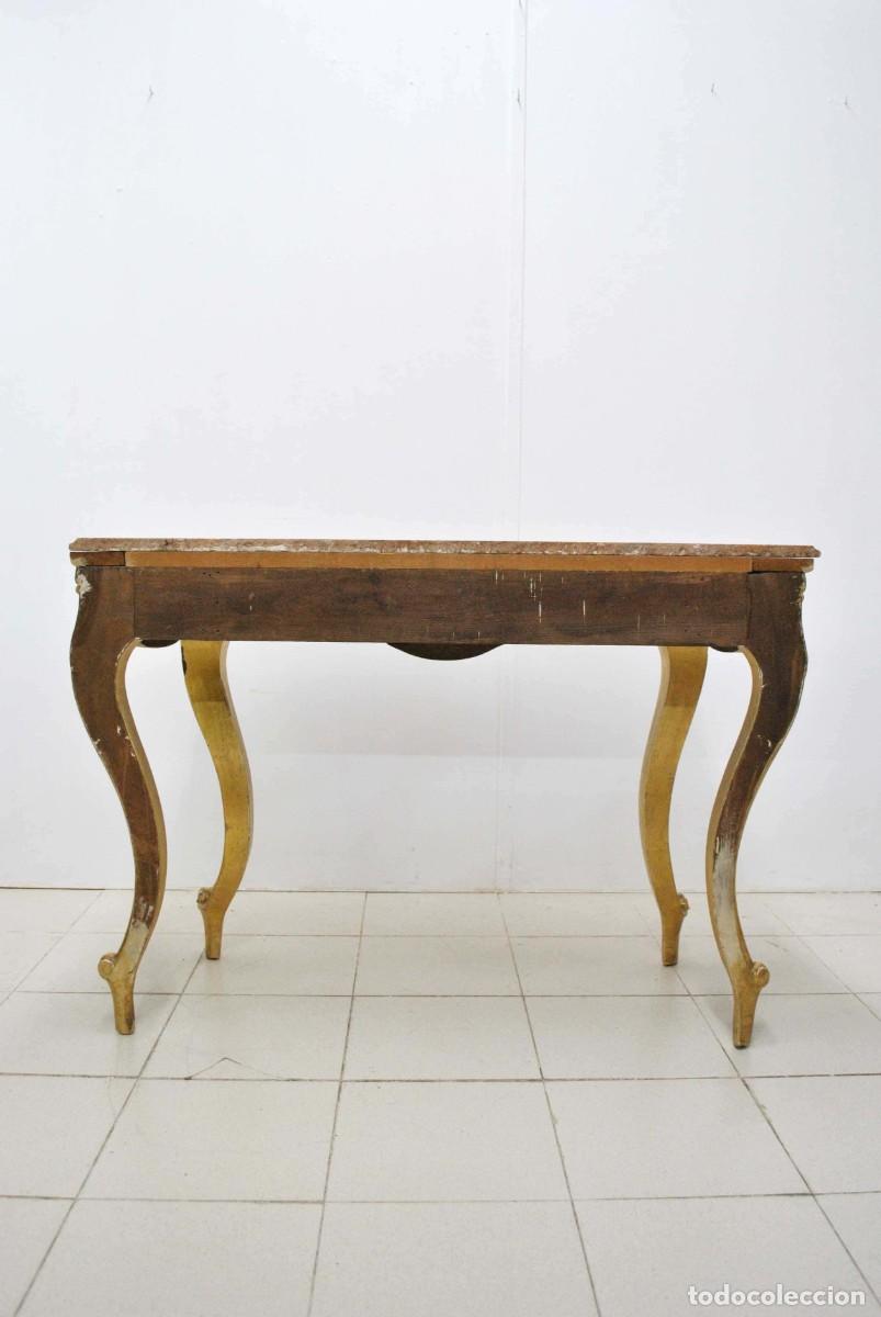 Antig&uuml;edades: RECIBIDOR O CONSOLA DORADA ESTILO LUIS XV - Foto 8