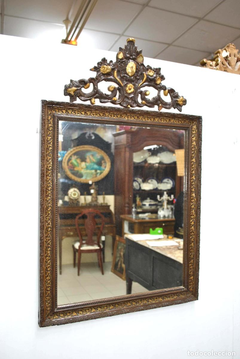 Antig&uuml;edades: ESPEJO ANTIGUO DE MADERA Y ORO - Foto 1
