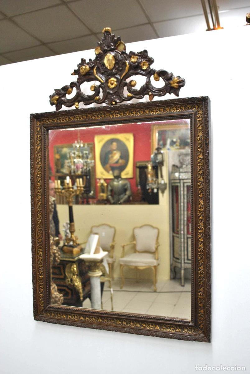 Antig&uuml;edades: ESPEJO ANTIGUO DE MADERA Y ORO - Foto 2