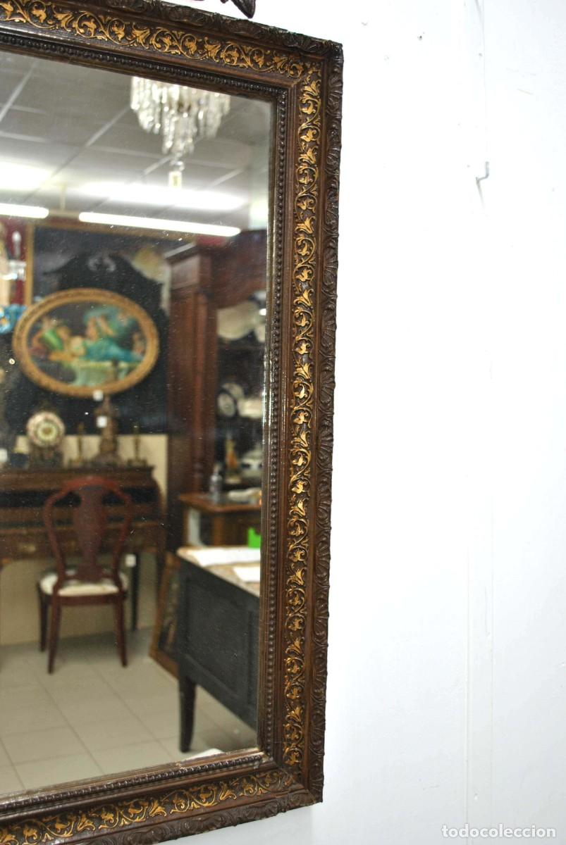 Antig&uuml;edades: ESPEJO ANTIGUO DE MADERA Y ORO - Foto 4