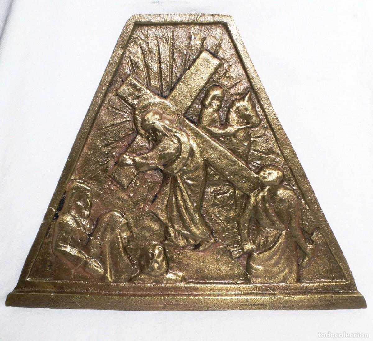 Antig&uuml;edades: PLACA DEVOCIONAL EN BRONCE - Foto 2
