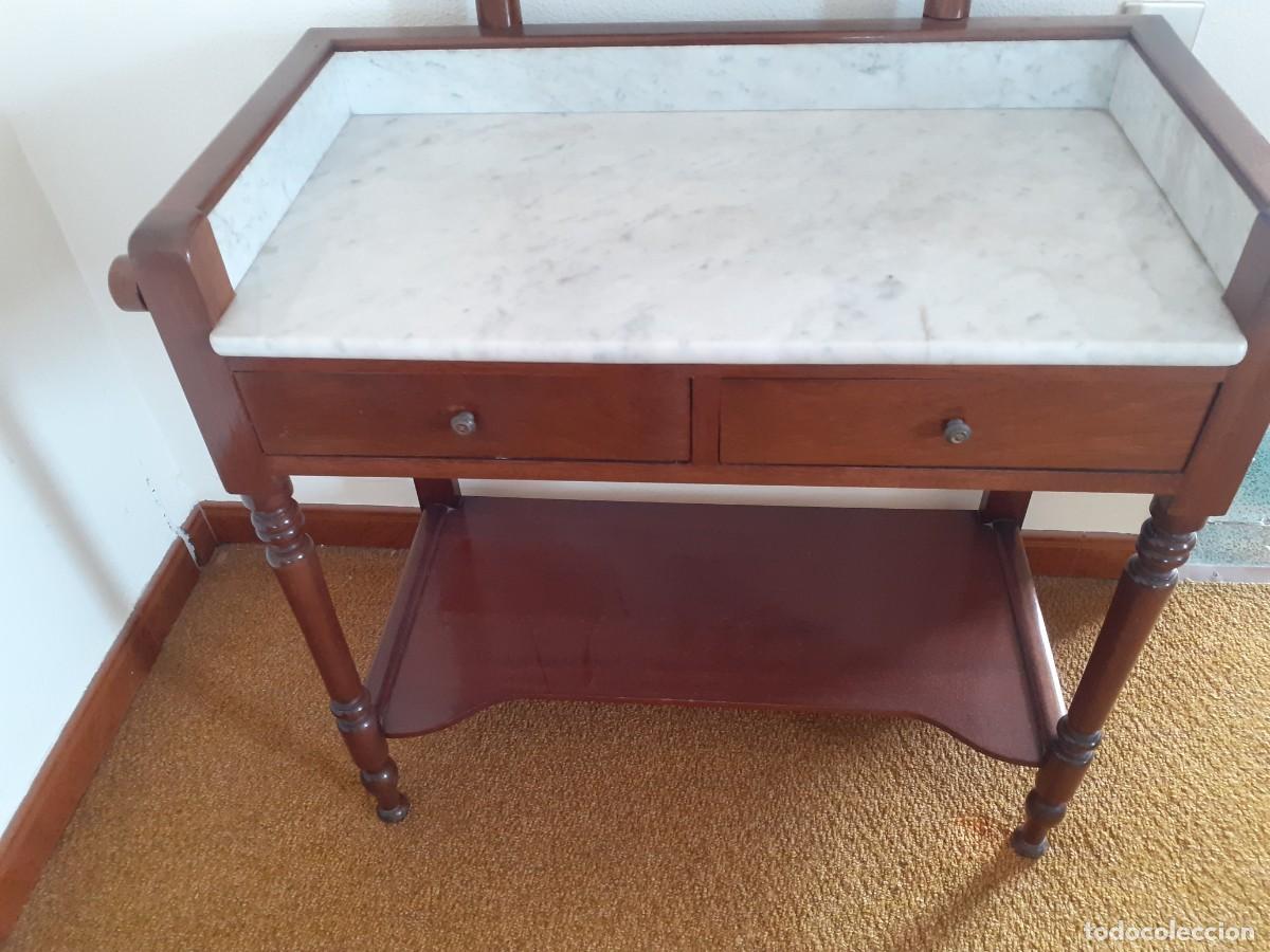 Antig&uuml;edades: Mueble lavabo con espejo - Foto 5