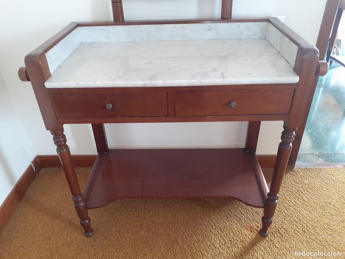 Antig&uuml;edades: Mueble lavabo con espejo - Foto 6