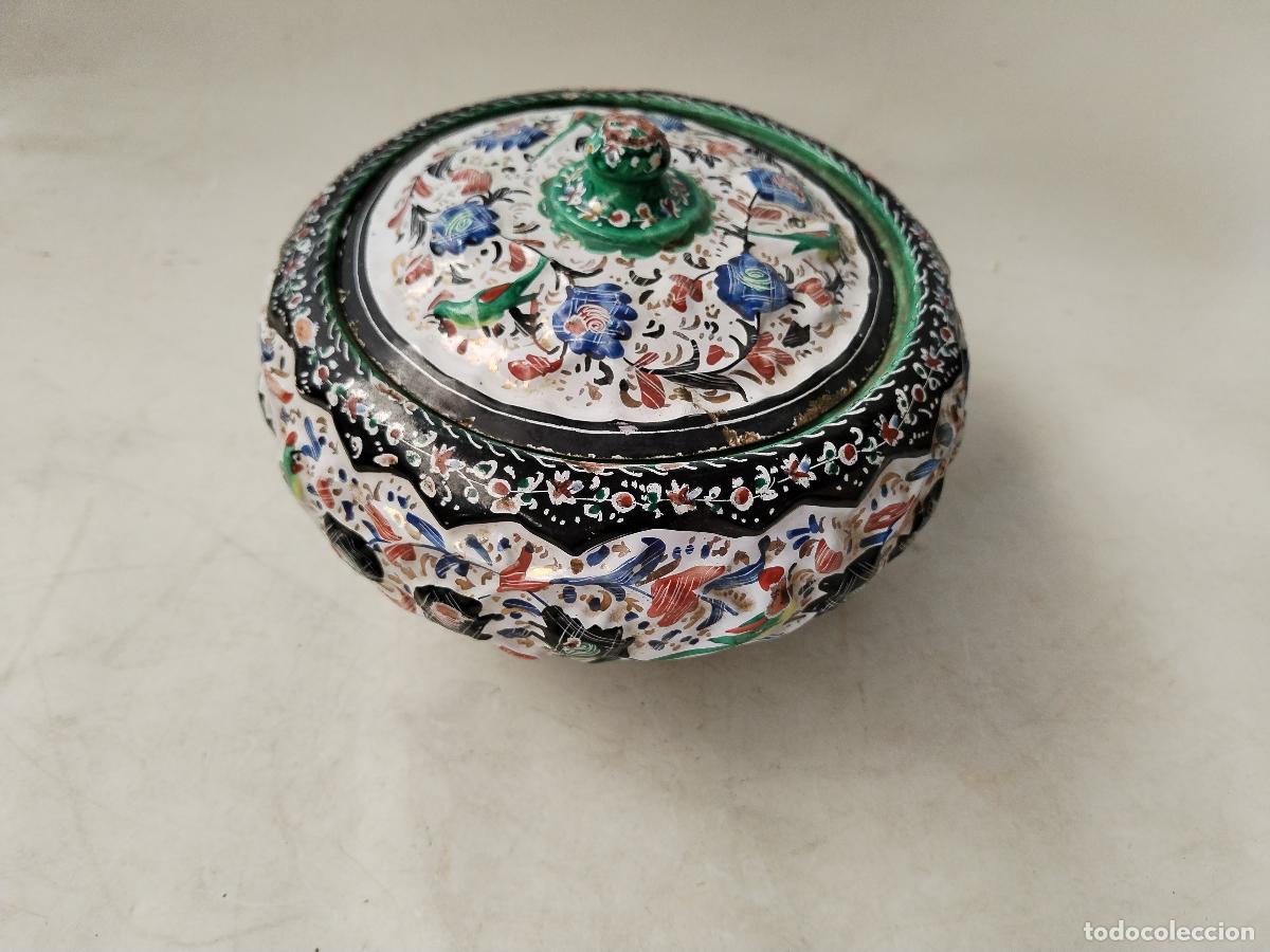 Antig&uuml;edades: caja opium cobre esmaltado - Foto 2