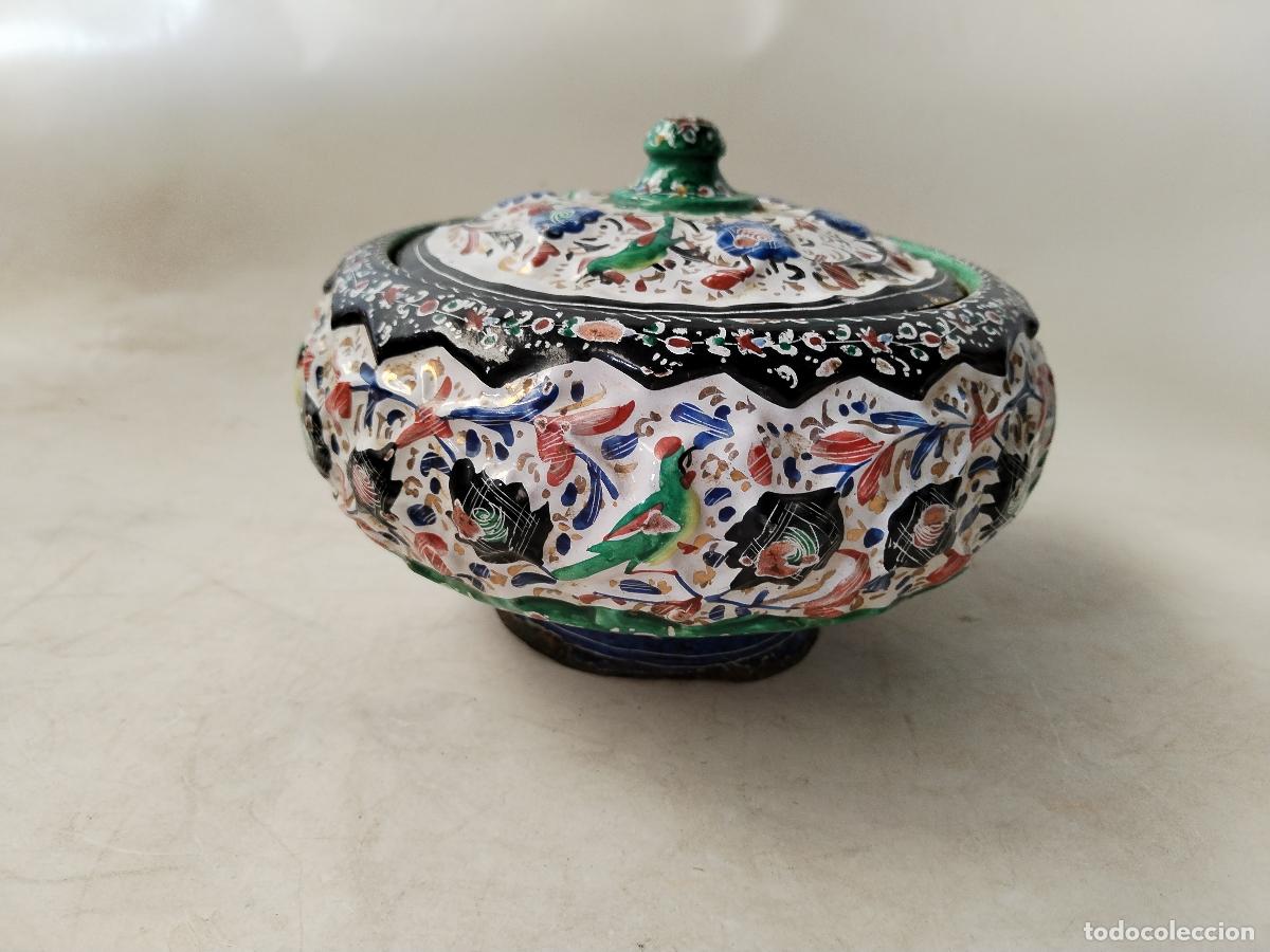 Antig&uuml;edades: caja opium cobre esmaltado - Foto 5