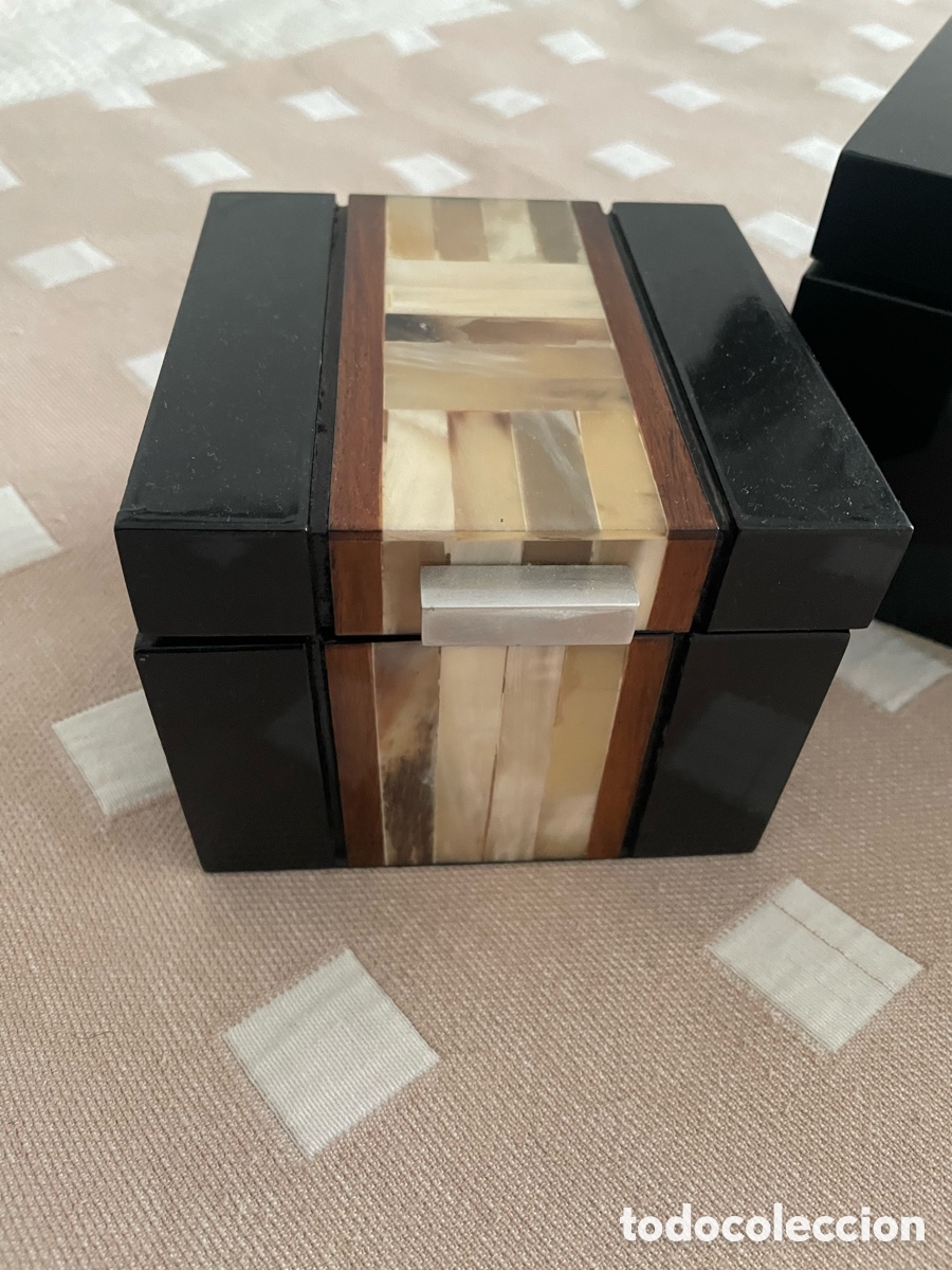 Antig&uuml;edades: Dos joyeros o cajas de madera y n&aacute;car - Foto 2
