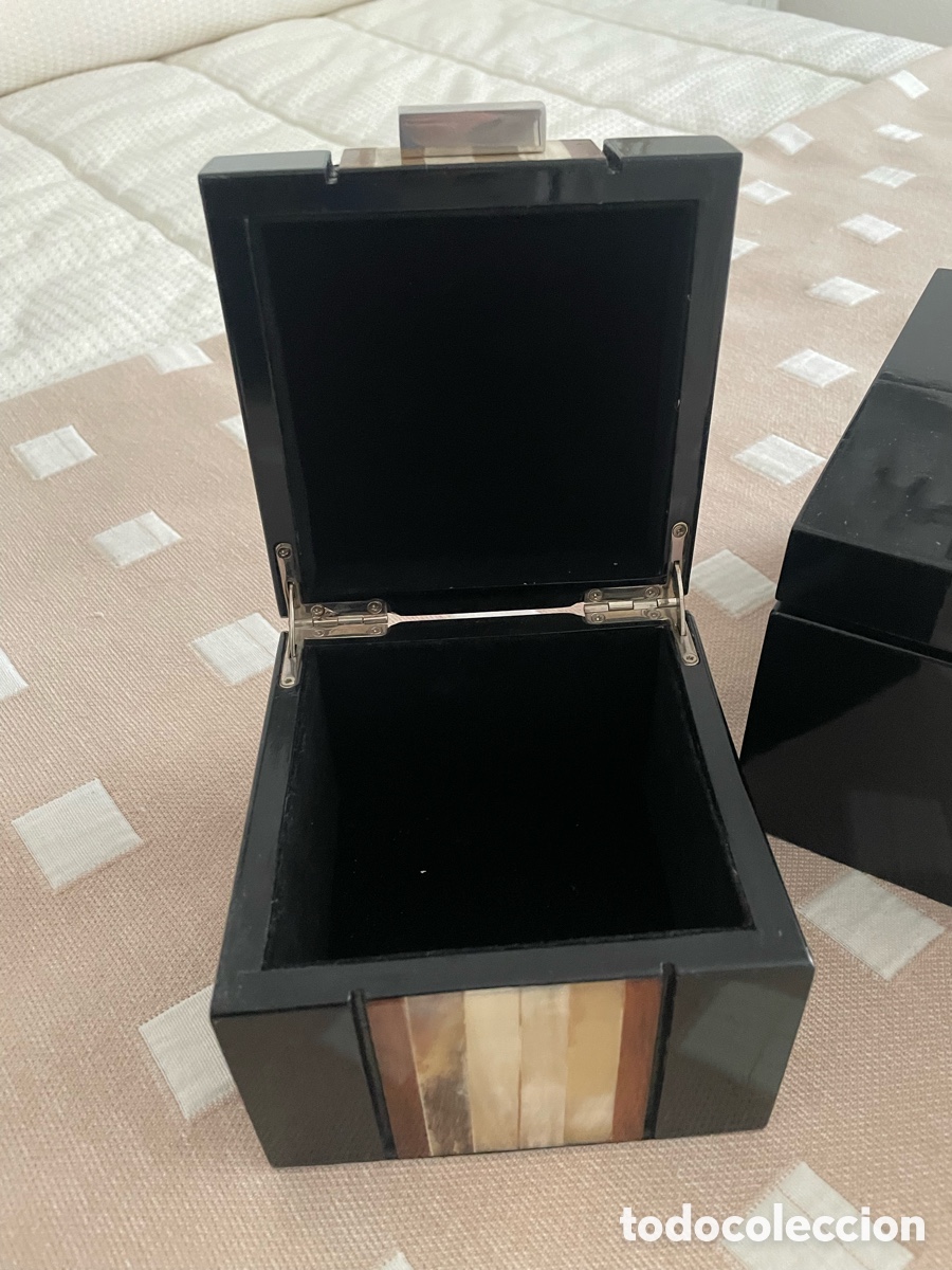 Antig&uuml;edades: Dos joyeros o cajas de madera y n&aacute;car - Foto 3