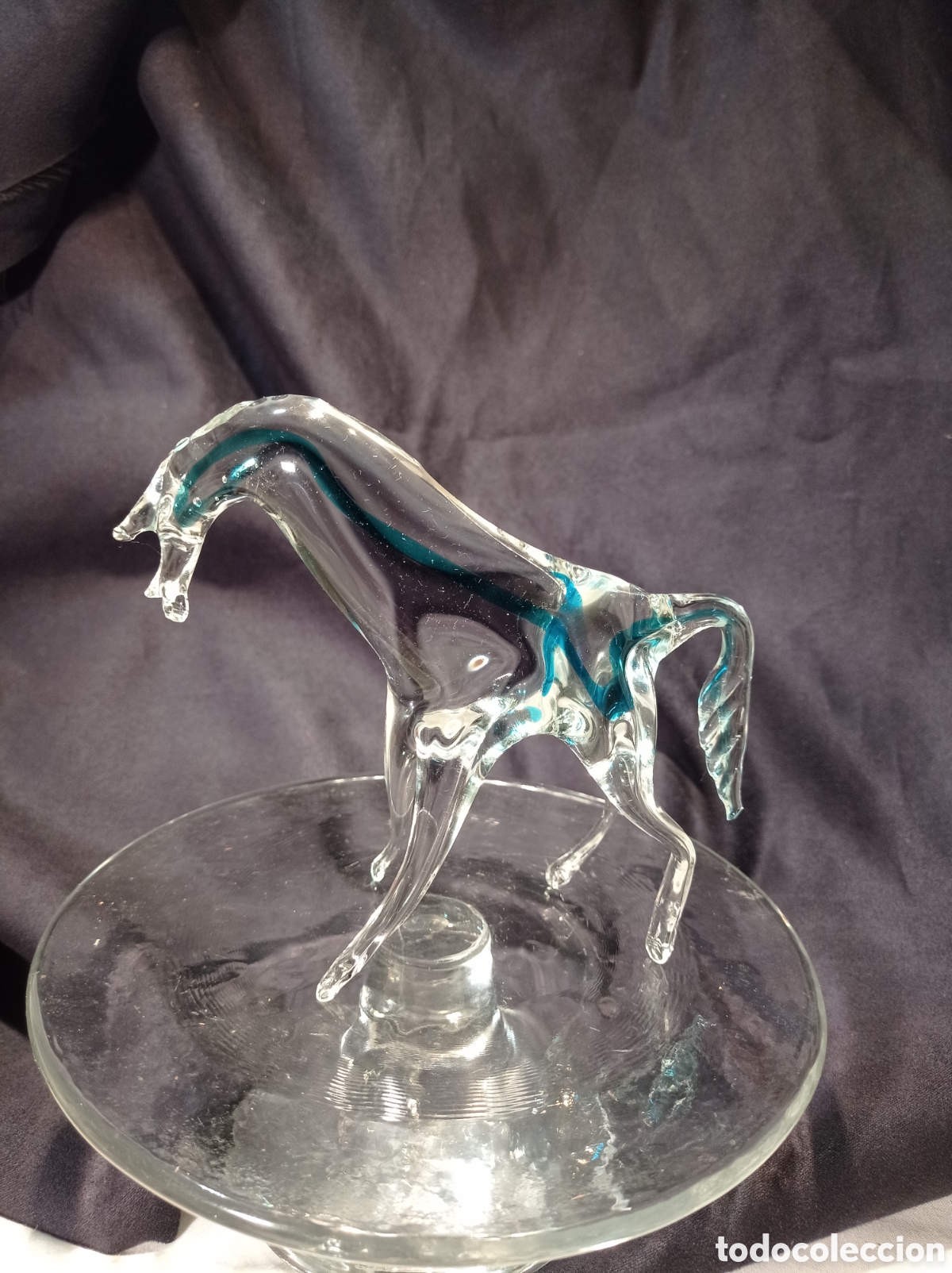 Antig&uuml;edades: PAREJA DE CABALLOS DE CRISTAL - Foto 2