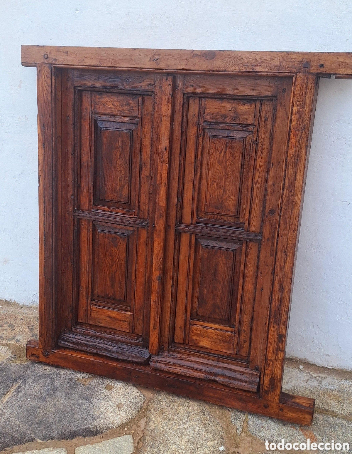 Antig&uuml;edades: Reja de madera con dos contraventanas - Foto 3