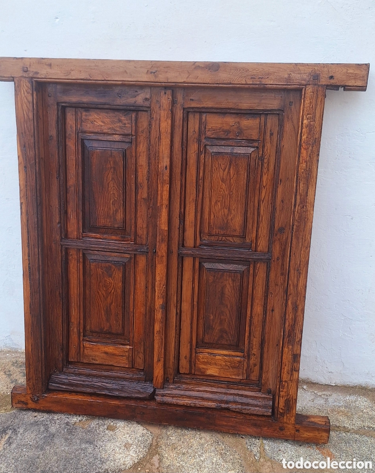 Antig&uuml;edades: Reja de madera con dos contraventanas - Foto 1