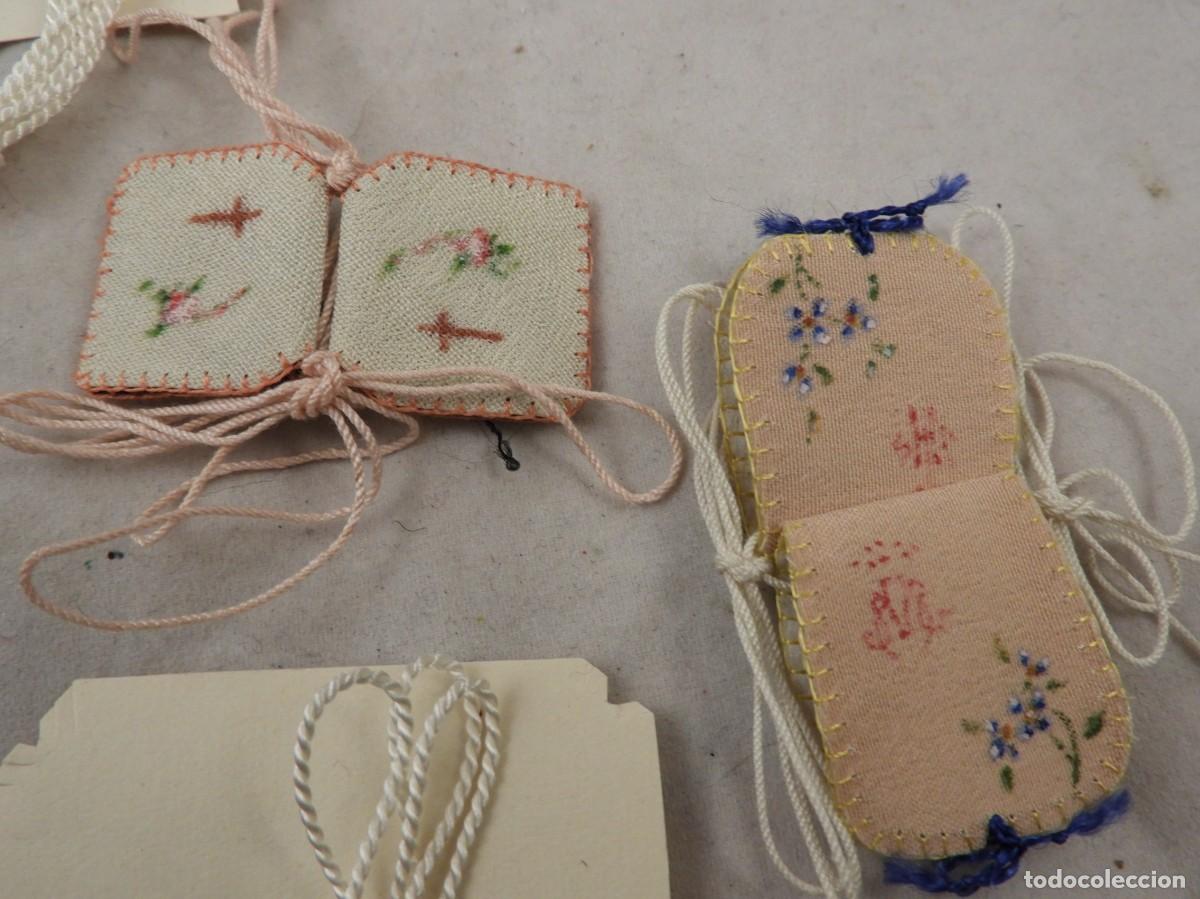 Antig&uuml;edades: CONJUNTO DE 14 ESCAPULARIOS Y DETENTES ANTIGUOS - Foto 6