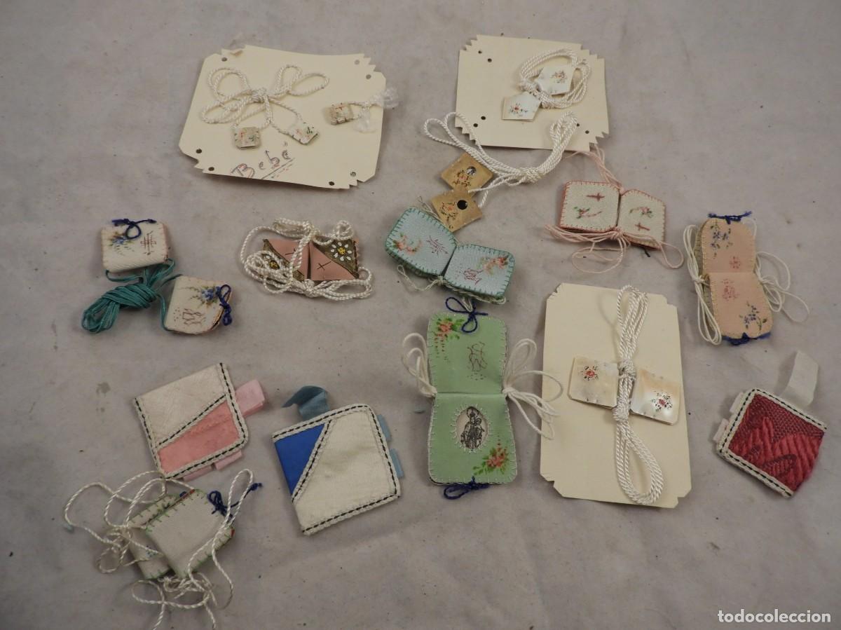 Antig&uuml;edades: CONJUNTO DE 14 ESCAPULARIOS Y DETENTES ANTIGUOS - Foto 10