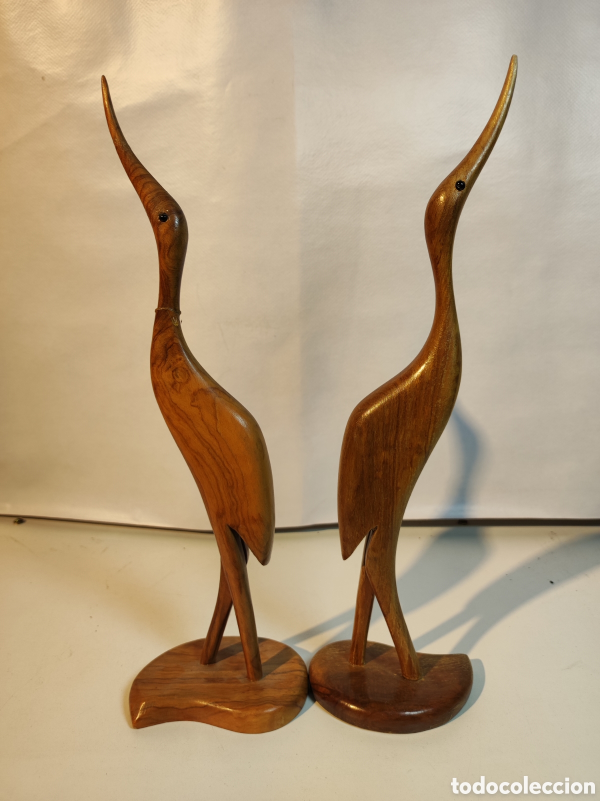Antig&uuml;edades: Pareja de garzas de madera - Foto 2