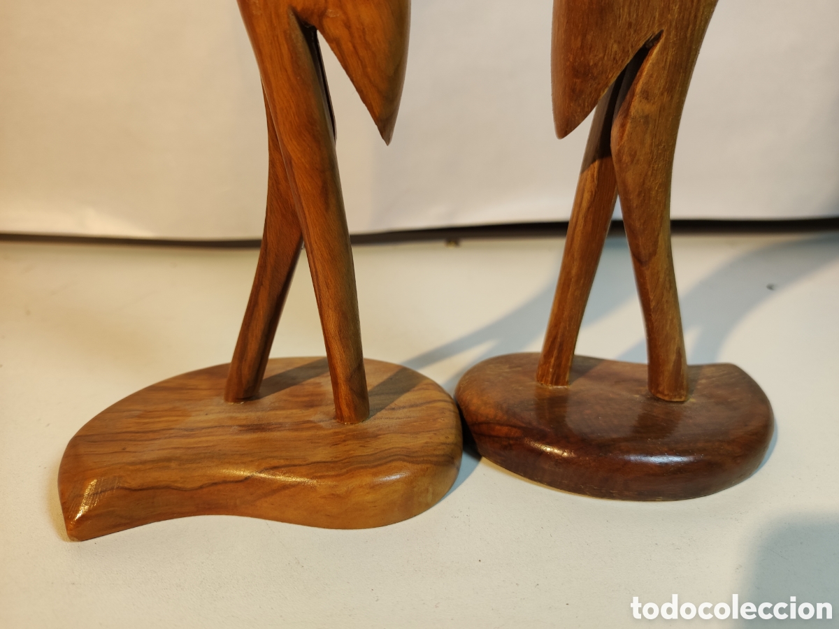 Antig&uuml;edades: Pareja de garzas de madera - Foto 3