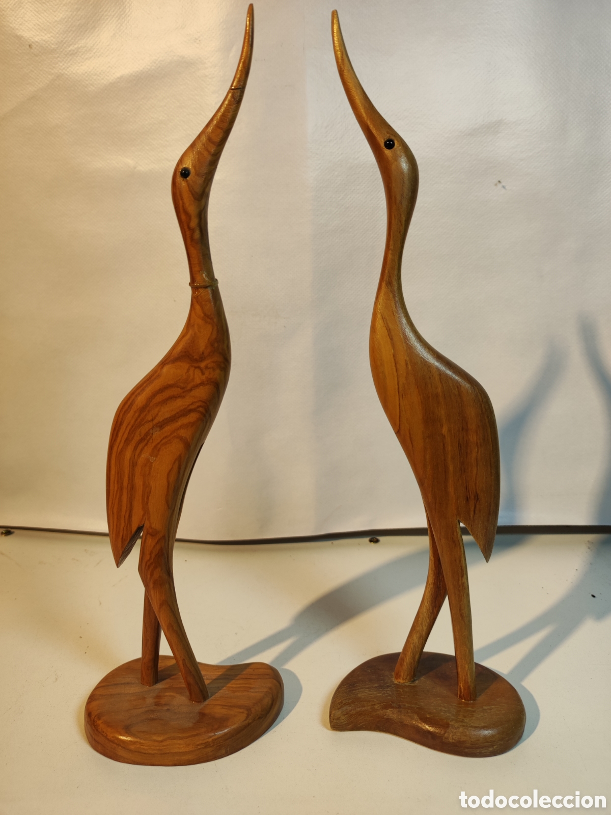 Antig&uuml;edades: Pareja de garzas de madera - Foto 1
