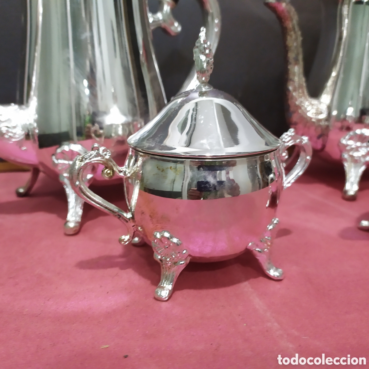 Antig&uuml;edades: Restos de Juego de t&eacute; en metal - Foto 2