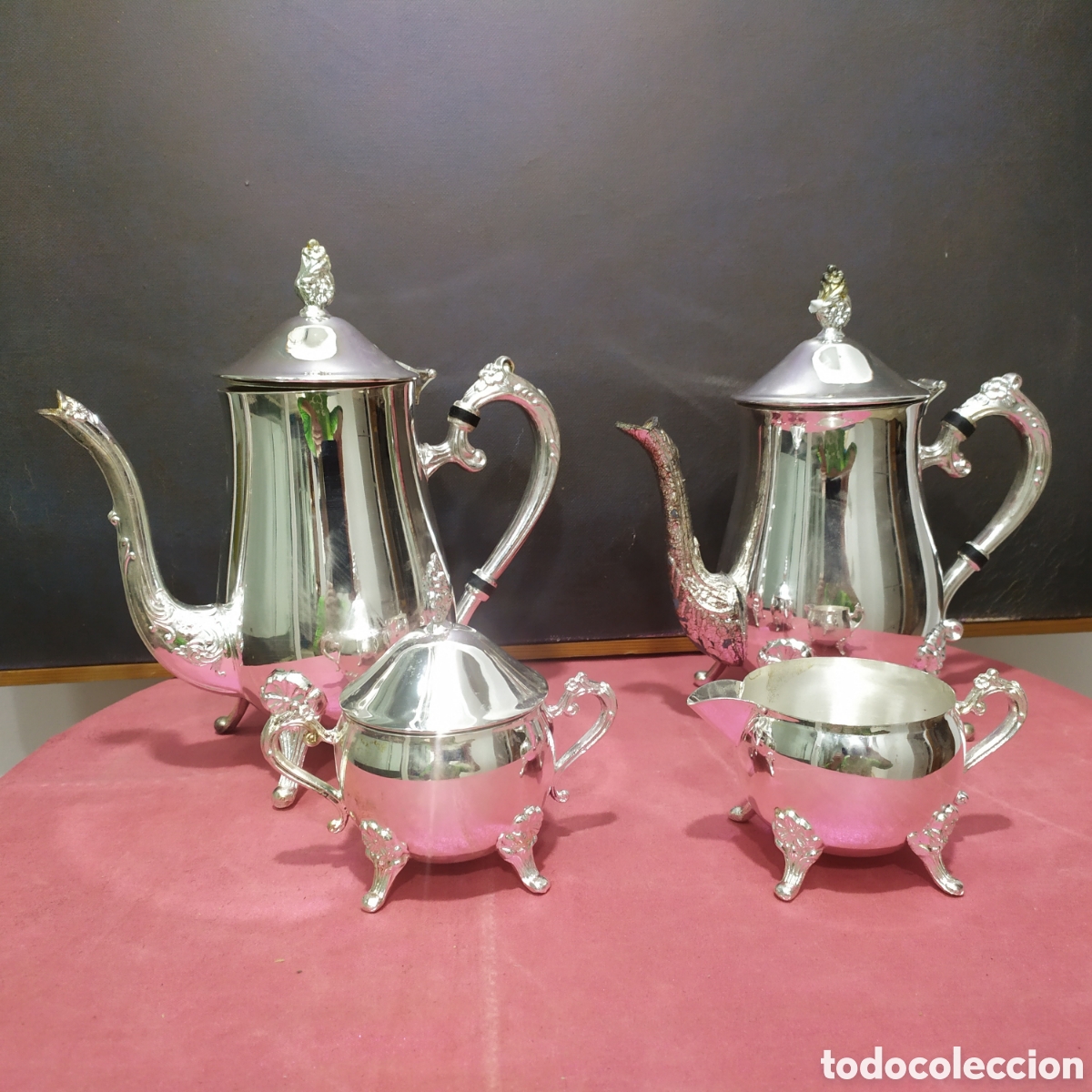 Antig&uuml;edades: Restos de Juego de t&eacute; en metal - Foto 1