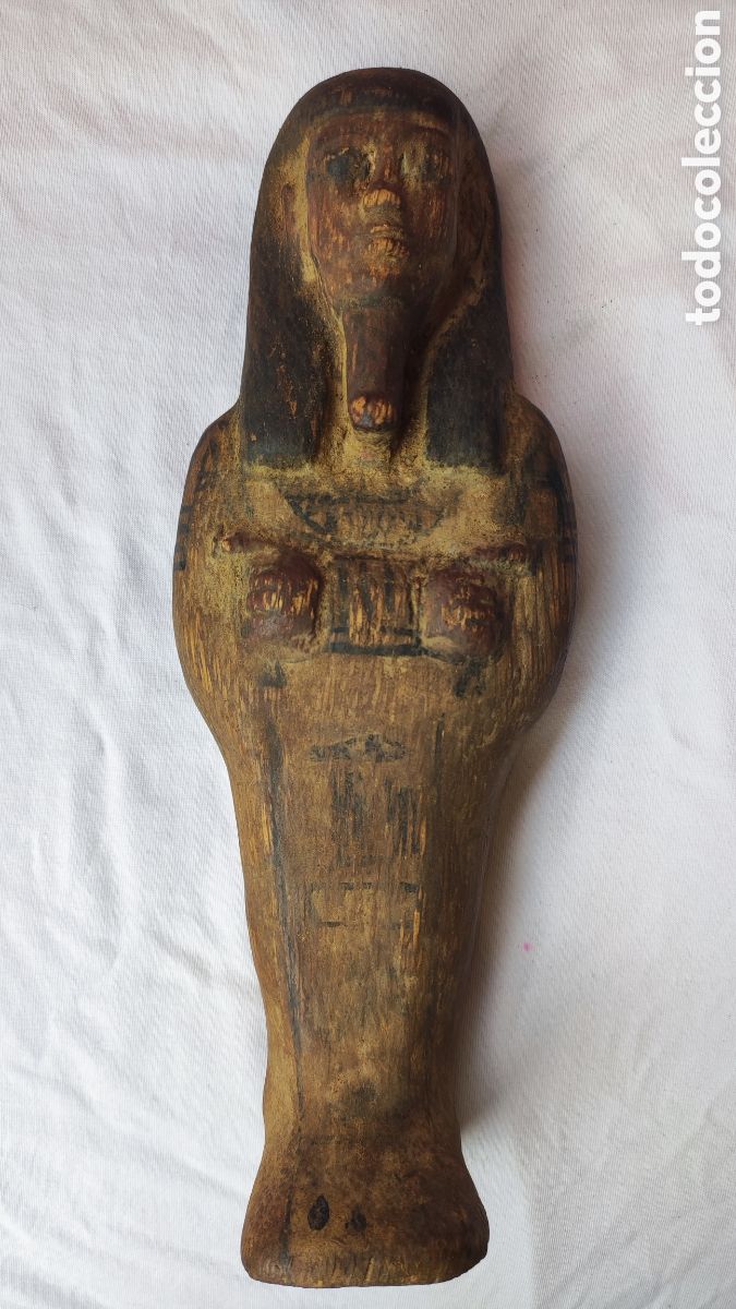 Antiquit&auml;ten: Gran Ushabti Real ﻿Great mumiform Ushabti madera 29 cm