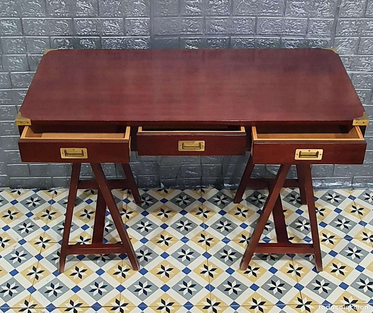Antig&uuml;edades: Escritorio de campa&ntilde;a con silla estilo barco - Foto 7
