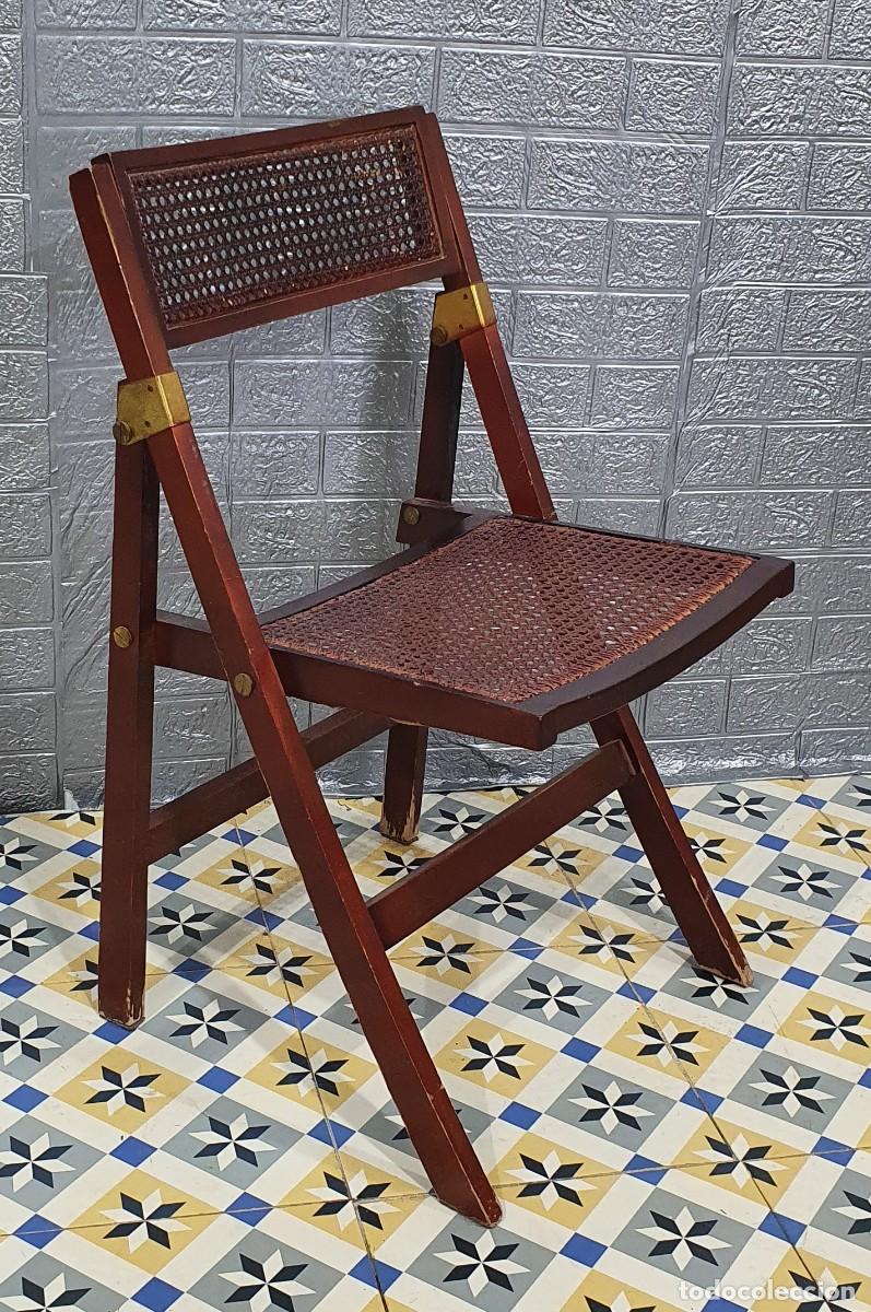 Antig&uuml;edades: Escritorio de campa&ntilde;a con silla estilo barco - Foto 8